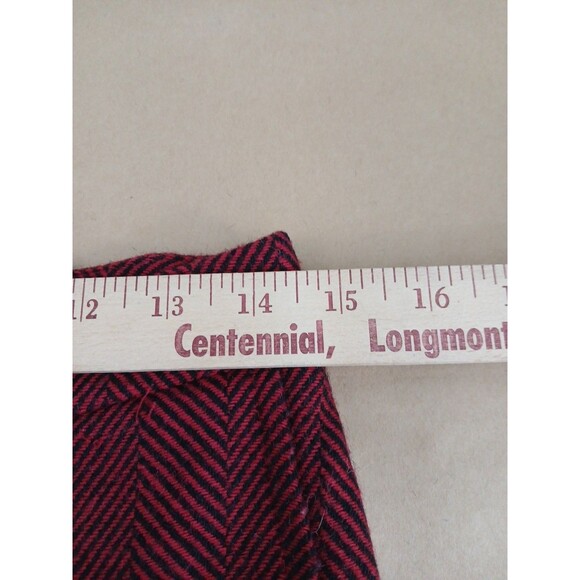 Ming Wool Wide Leg Pants Womens 8 Red Herringbone Classic Corporatecore Preppy - Picture 4 of 8